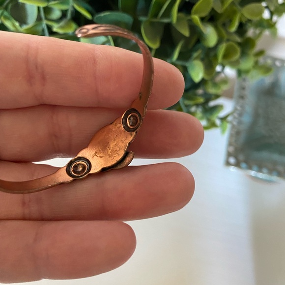 Vintage Wheeler Manufacturing Copper Turquoise Childs Bracelet cuff Southwestern - Picture 4 of 6